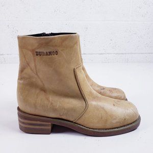 Durango Women's  Yellow Leather Side Zip Western Ankle Boots Size 7.5